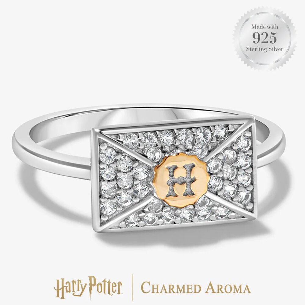 Harry Potter Hogwarts Acceptance Letter Ring, solid 925 Sterling Silver Charmed